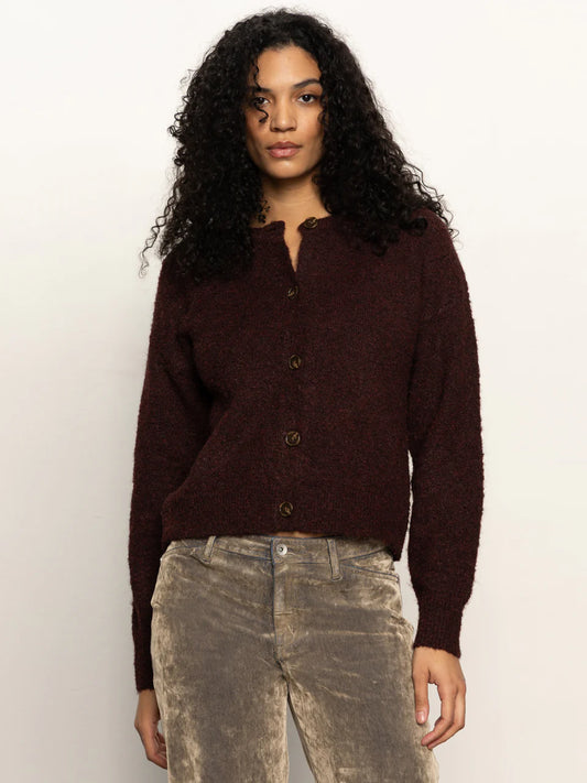 Boucle Cardigan by Sanctuary in Dark Crimson