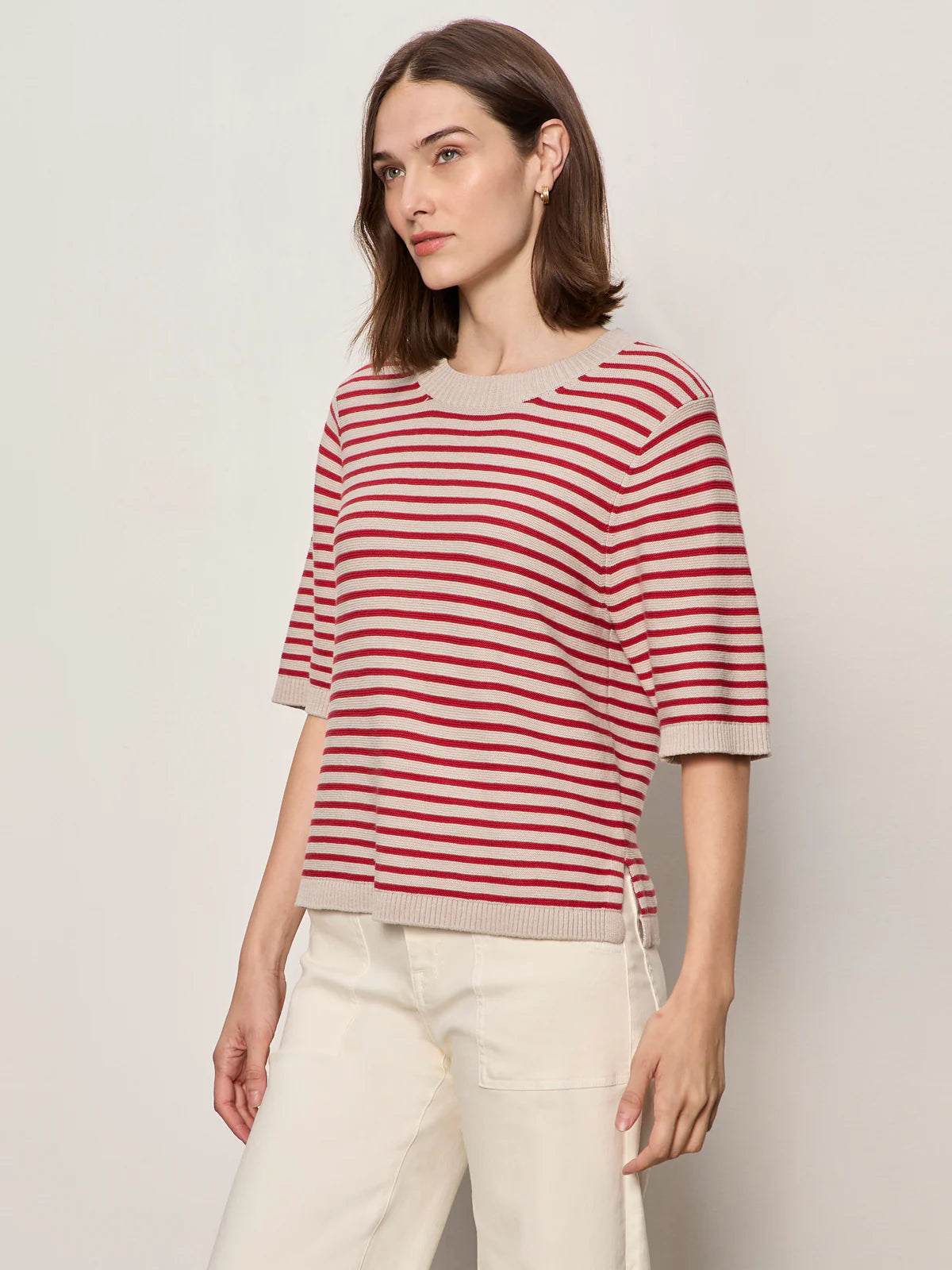 Sweater Tee by Sanctuary in Opal/Raspberry Stripe