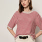 Sweater Tee by Sanctuary in Opal/Raspberry Stripe