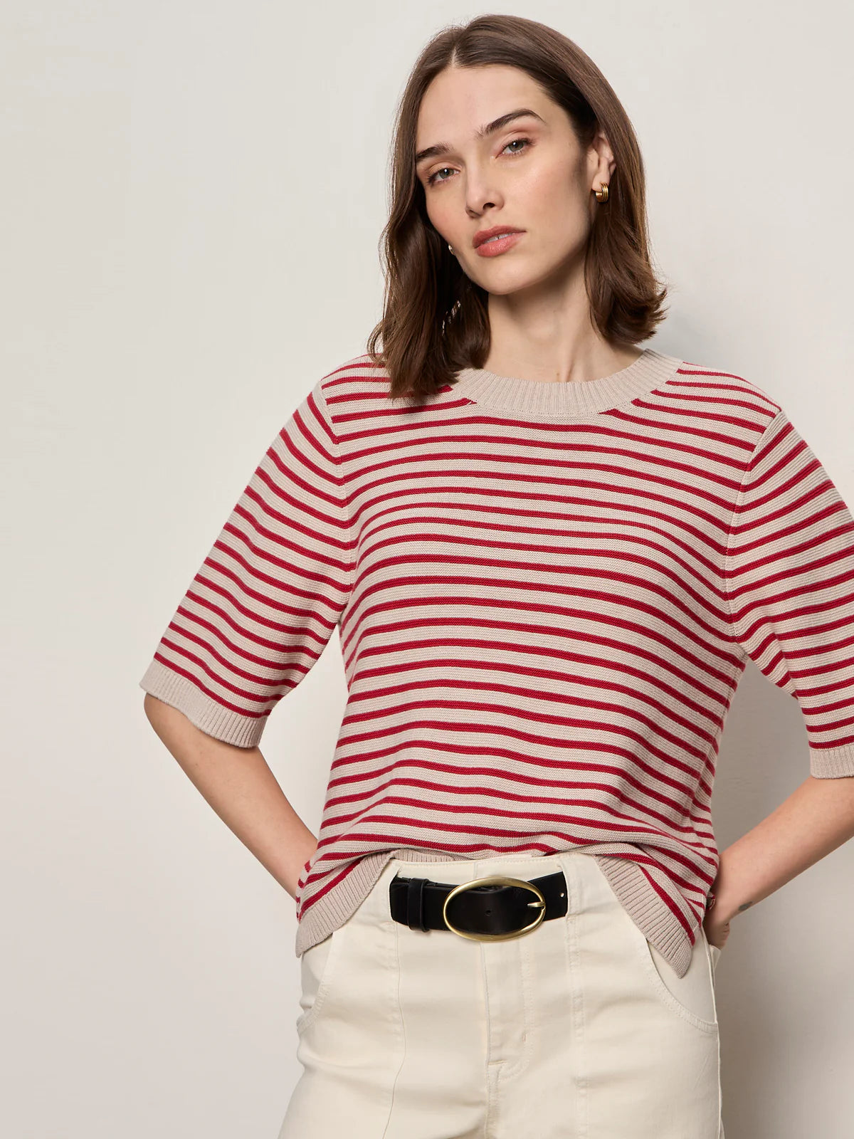 Sweater Tee by Sanctuary in Opal/Raspberry Stripe