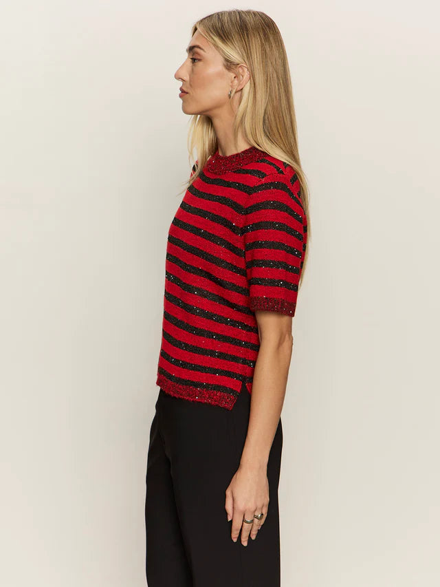 Short Sleeve Shine Sweater Tee by Sanctuary in Cherry Lacquer