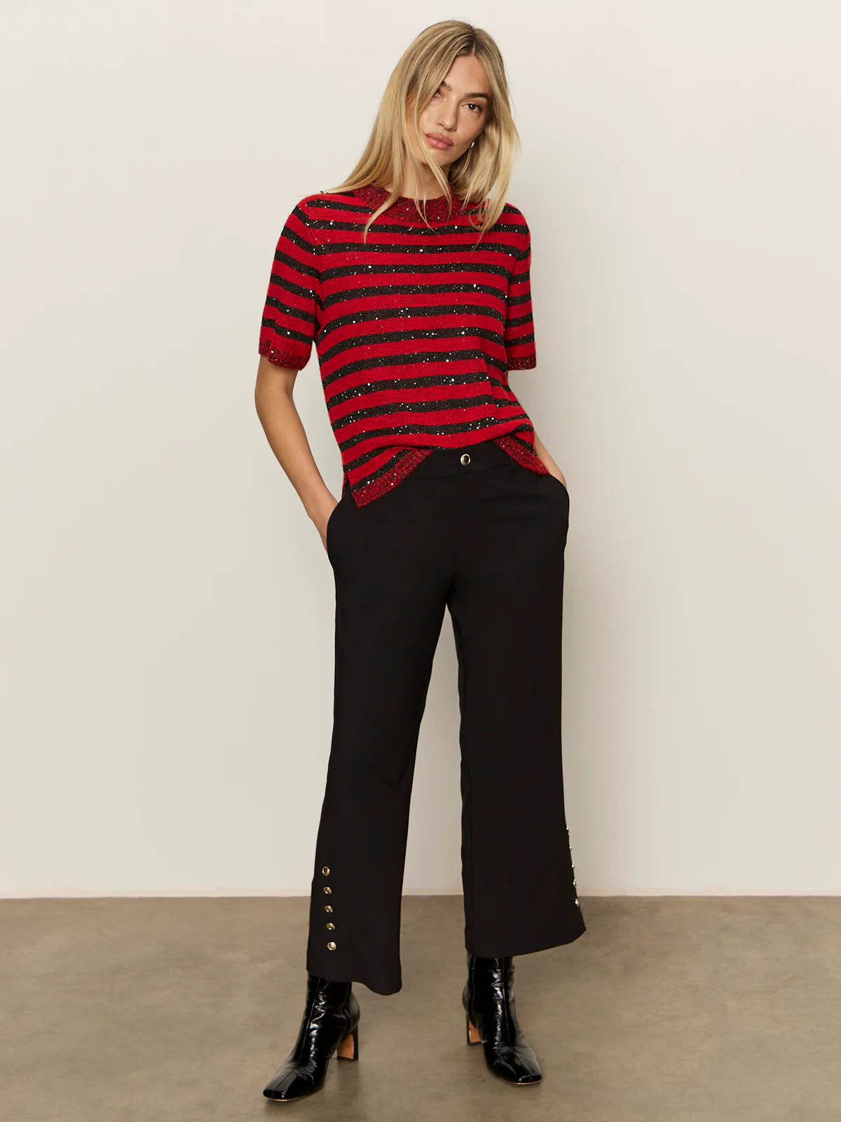 Short Sleeve Shine Sweater Tee by Sanctuary in Cherry Lacquer