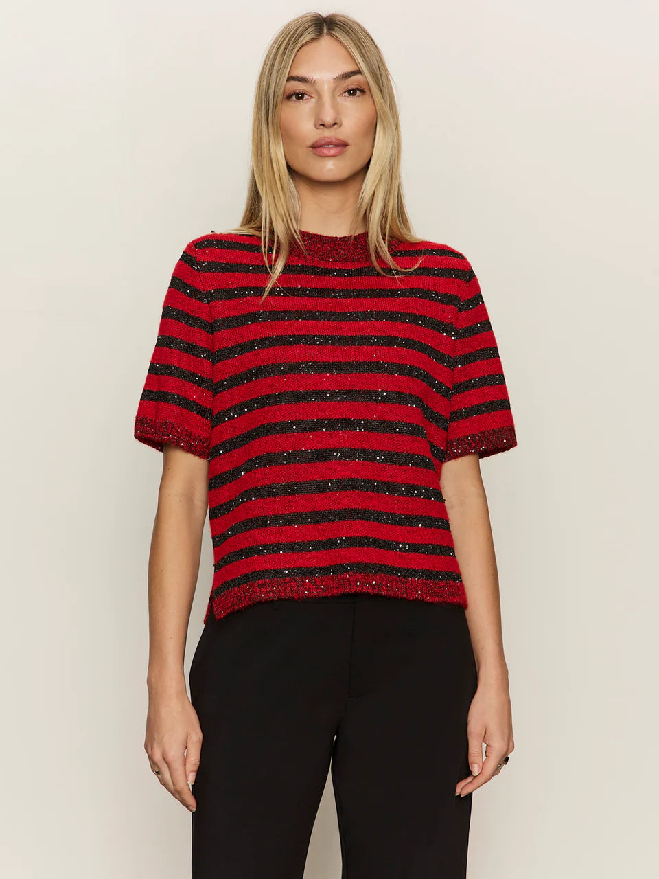 Short Sleeve Shine Sweater Tee by Sanctuary in Cherry Lacquer