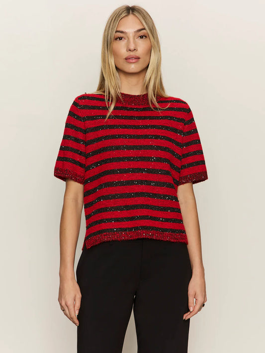 Short Sleeve Shine Sweater Tee by Sanctuary in Cherry Lacquer