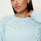 Femme Openwork Sweater by Sanctuary in Aquamarine