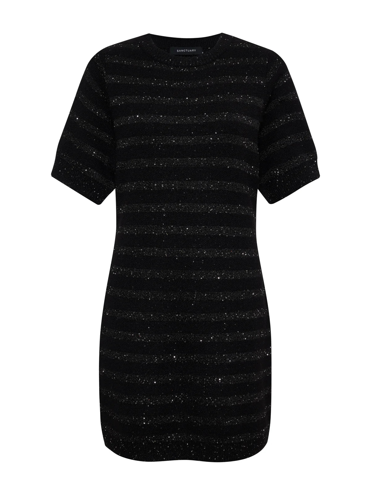 Shine T Shirt Sweater Dress by Sanctuary in Black Shine