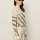 Forever Striped Mock Neck by Sanctuary in Vanilla Creme with Black Stripe