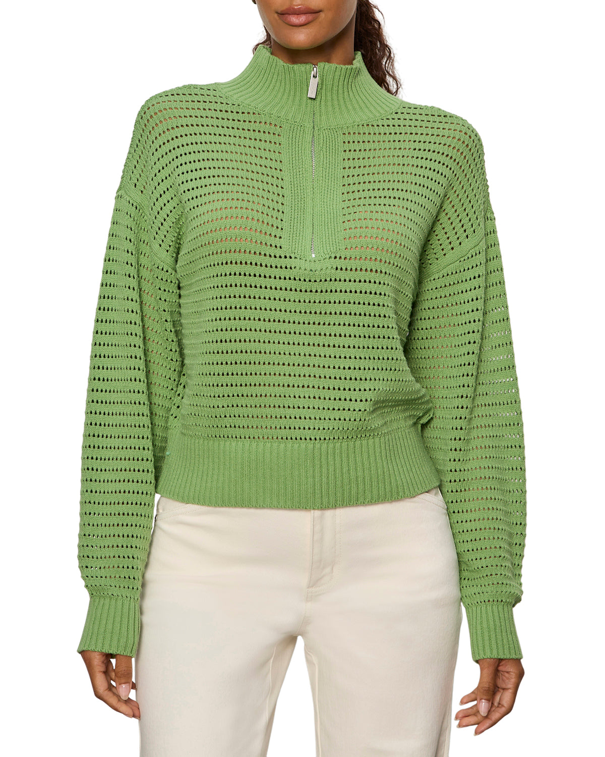 Open Knit 1/2 Zip Sweater by Sanctuary in Detox Green – Meadowlark