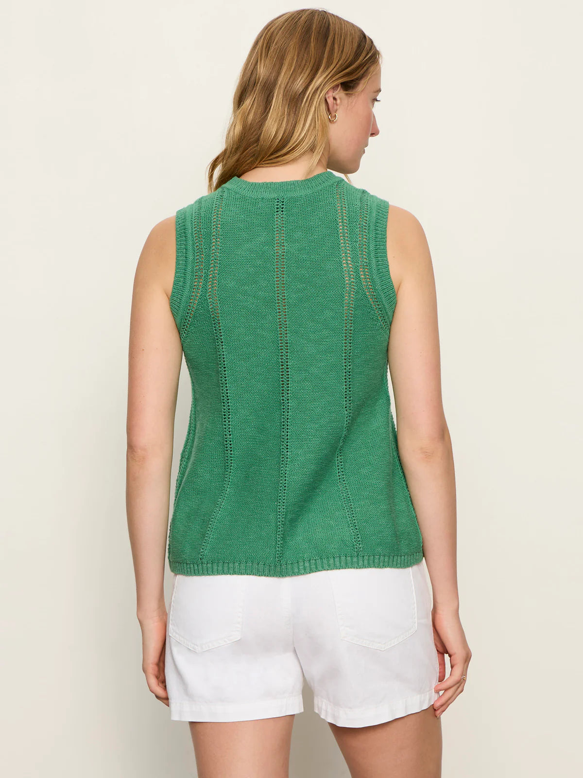 Easy Pointelle Shell by Sanctuary in Green Juice
