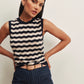 Everyday Chevron Knit Shell by Sanctuary in Inkstorm / Dark Opal Stripe