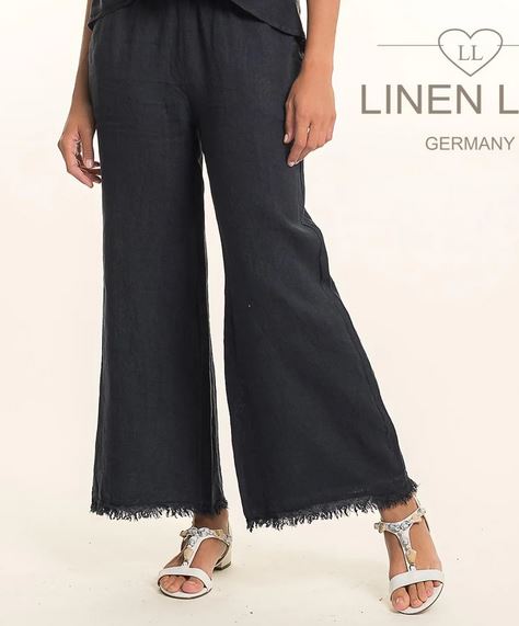 Raw Edge Pant by Linen Luv in Notte