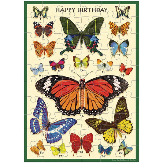 Happy Birthday Butterflies Puzzle Greeting Card by Cavillini Papers & Co