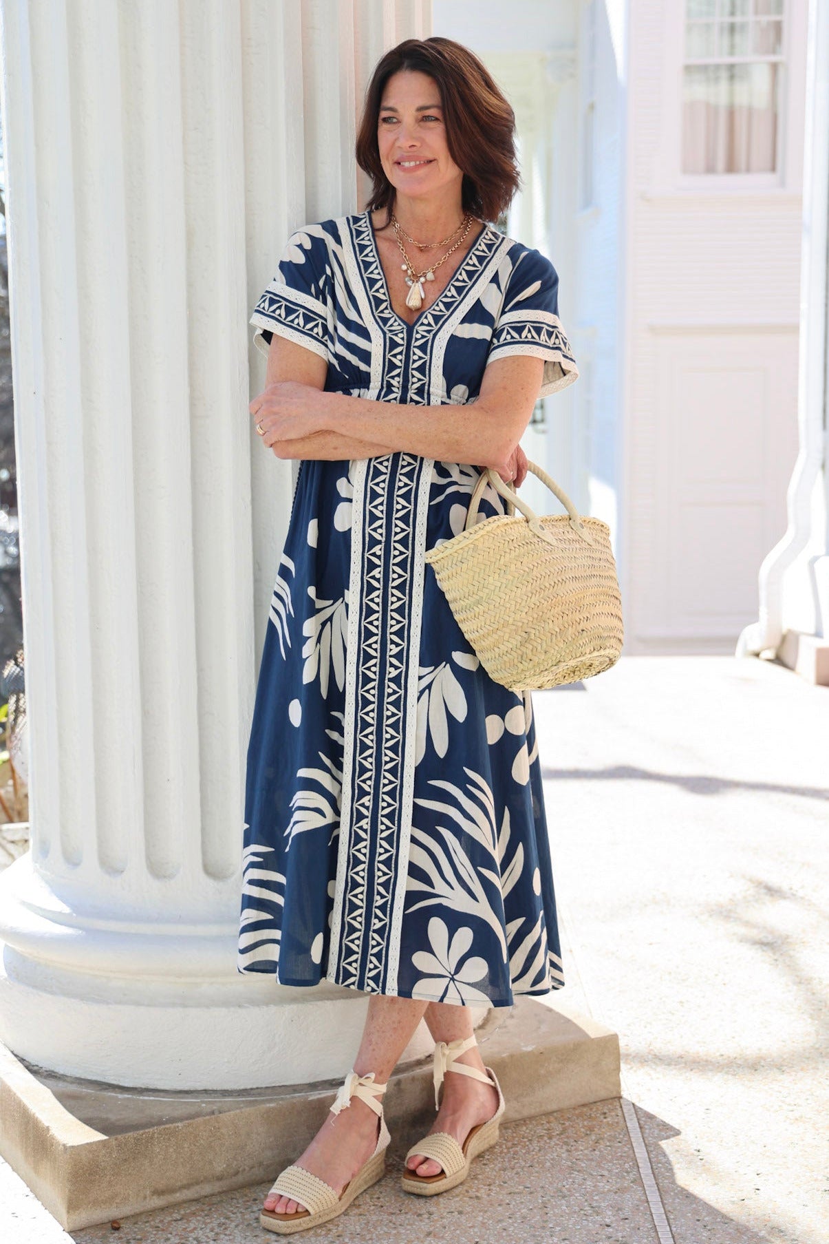 Cora Caftan by Ex Voto in Deep Lapis