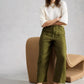 Tia Linen Wide Leg Crop by White Stuff in Mid Green