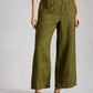 Tia Linen Wide Leg Crop by White Stuff in Mid Green
