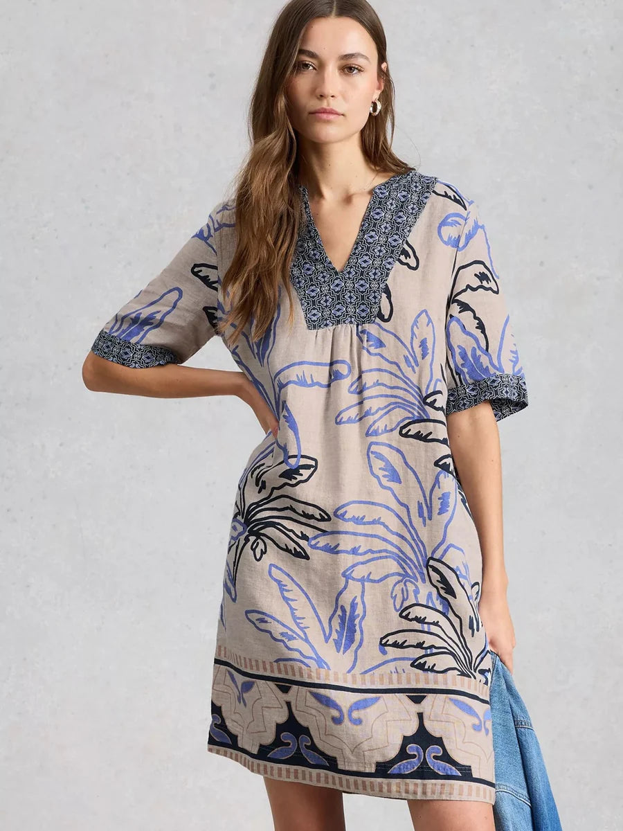 Ash Linen Dress by White Stuff in Ivory Multi