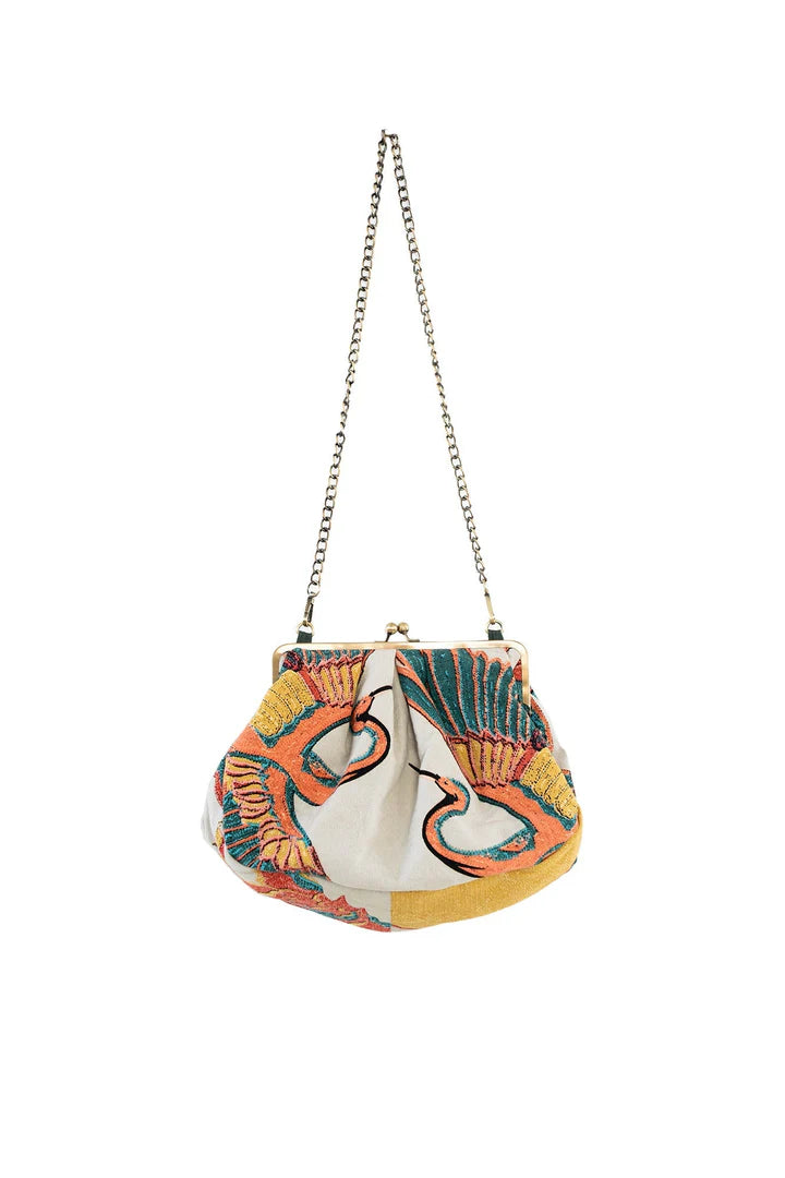 Crane Stone Kiss Lock Clutch by One Hundred Stars