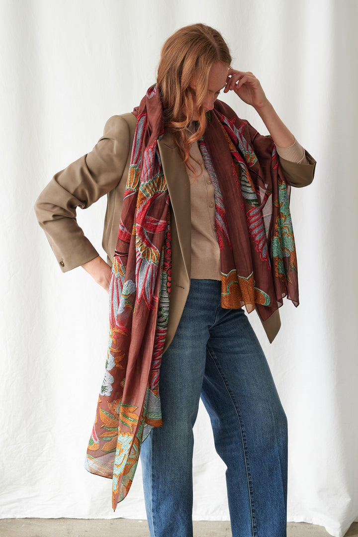 Scarf by One Hundred Stars in Crane Brown