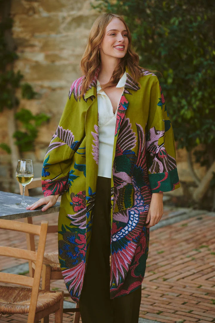 Crane Olive Artisan Coat by One Hundred Stars