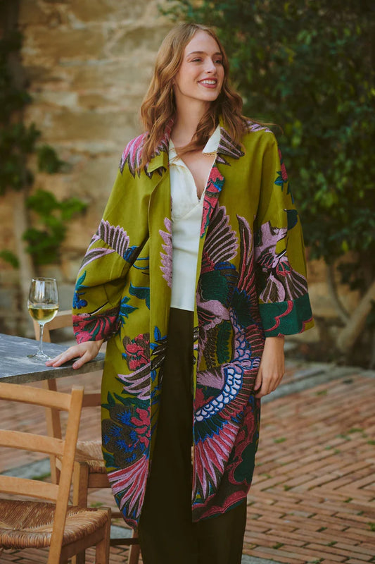 Crane Olive Artisan Coat by One Hundred Stars