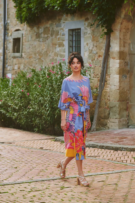 Crane Periwinkle Obi Dress by One Hundred Stars