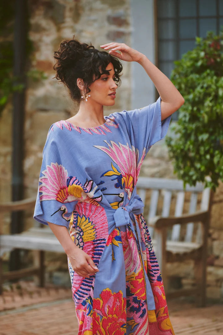 Crane Periwinkle Obi Dress by One Hundred Stars