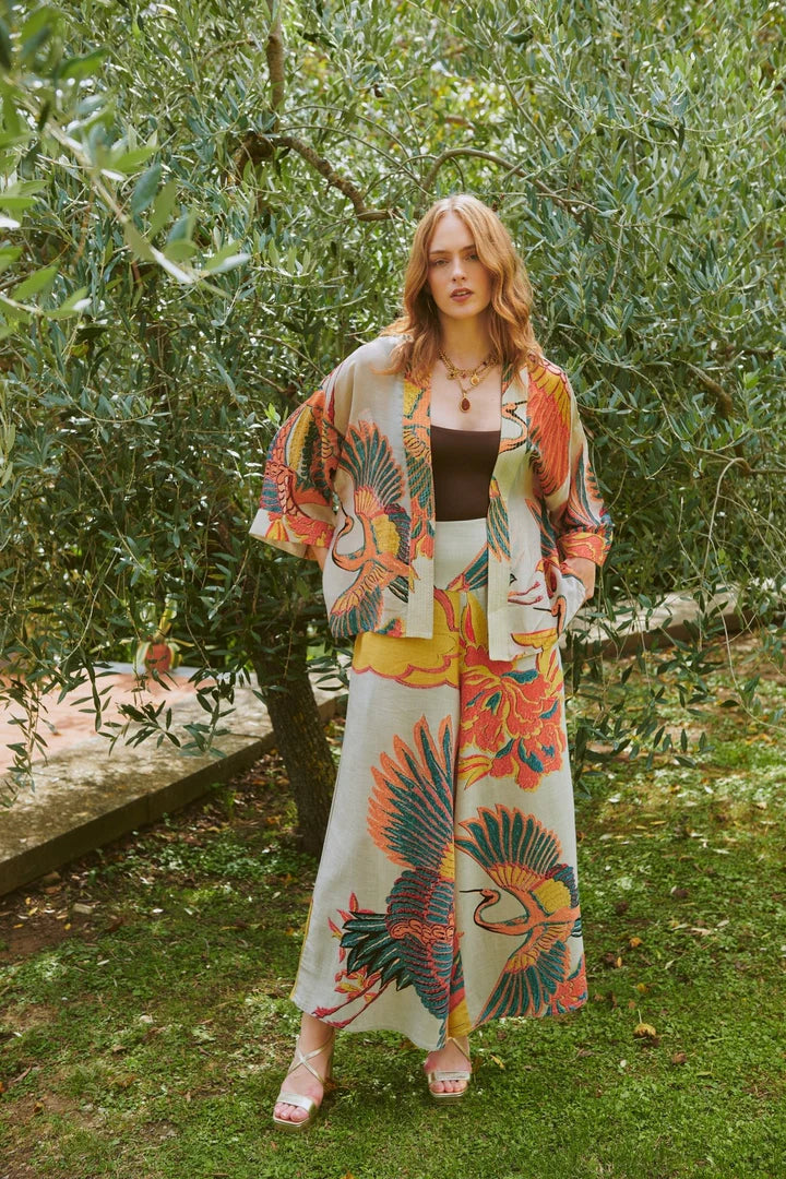 Crane Stone Palazzo Pants by One Hundred Stars