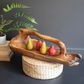 Large Oval Teak Bowl with Handle by Kalalou