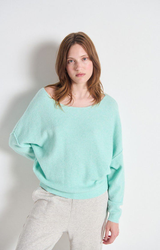 Damsville Sweater by American Vintage in Lagon Chine