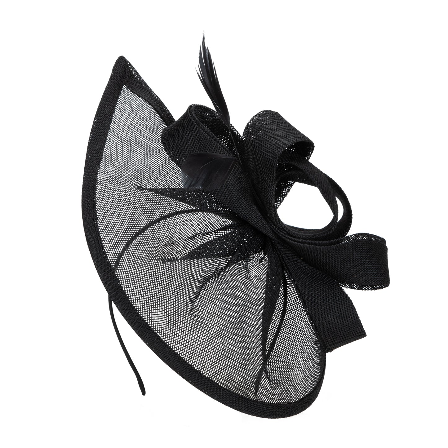 Woven Stiff Mesh Fascinator by San Diego Hat Co. in Black