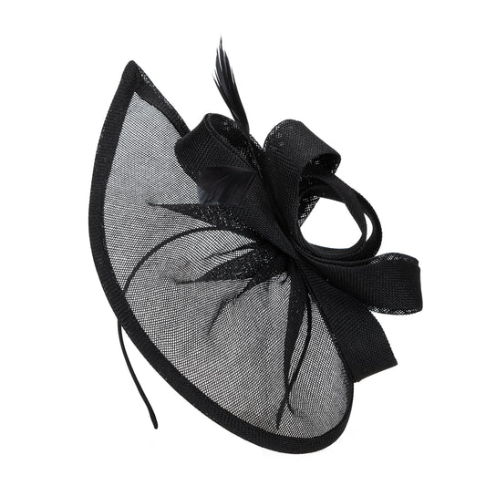 Woven Stiff Mesh Fascinator by San Diego Hat Co. in Black