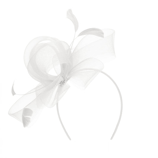 Woven Mesh Fascinator by San Diego Hat Co. in White