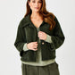 Noah Soft Fluffy Jacket w/Front Pockets by Suzy D London in Olive