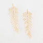 Dahlia Luxe Flat Long Palm Leaf Earring by Virtue Jewelry Design