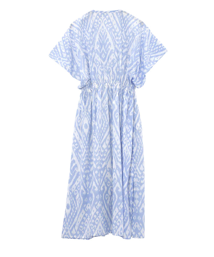 Ikat Gemma Maxi Cover Up by Echo in Sky Blue