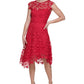 Sleeveless Lace Fit and Flare Dress by Eliza J in Fuchsia