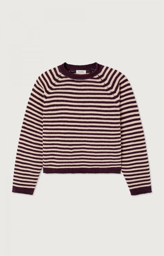 Ekewood Striped Sweater by American Vintage in Aubergine and Rose