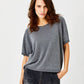 Ludo Knit Tee w/Lurex by Suzy D London in Dark Grey