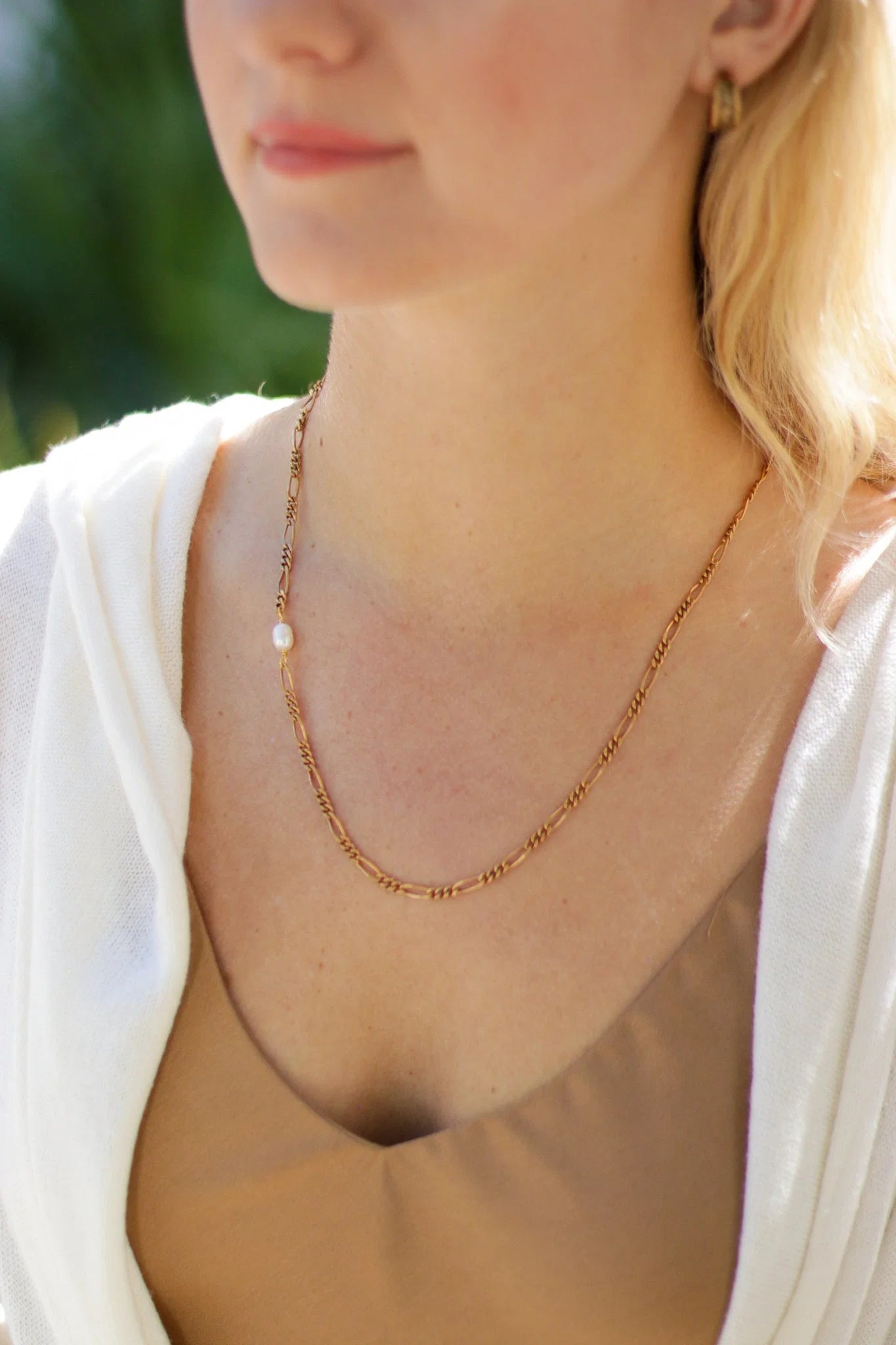 Helen 22" Necklace w/Pearl by Ex Voto