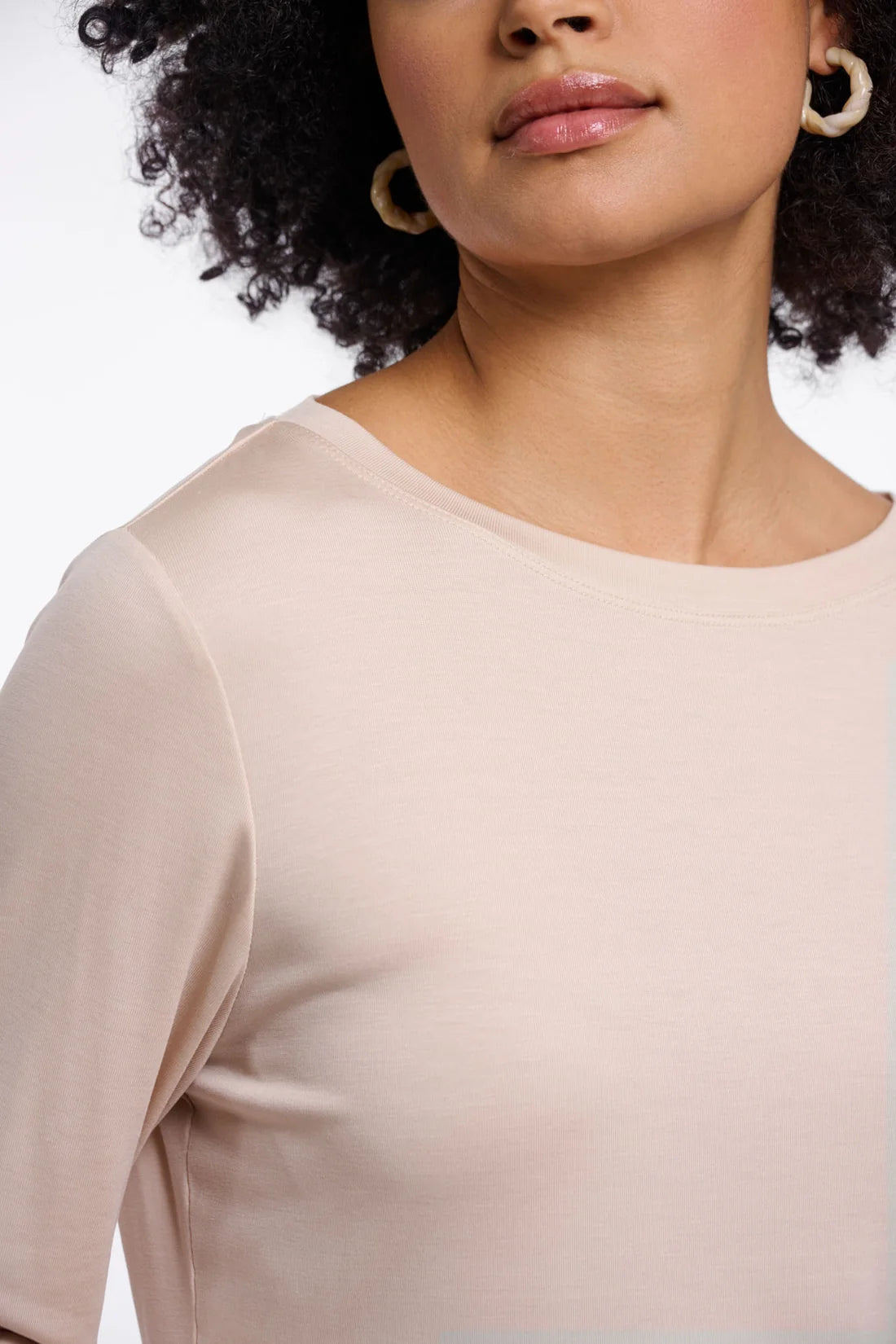 Eason Crew Slinky Tee by Rino & Pelle in Oat