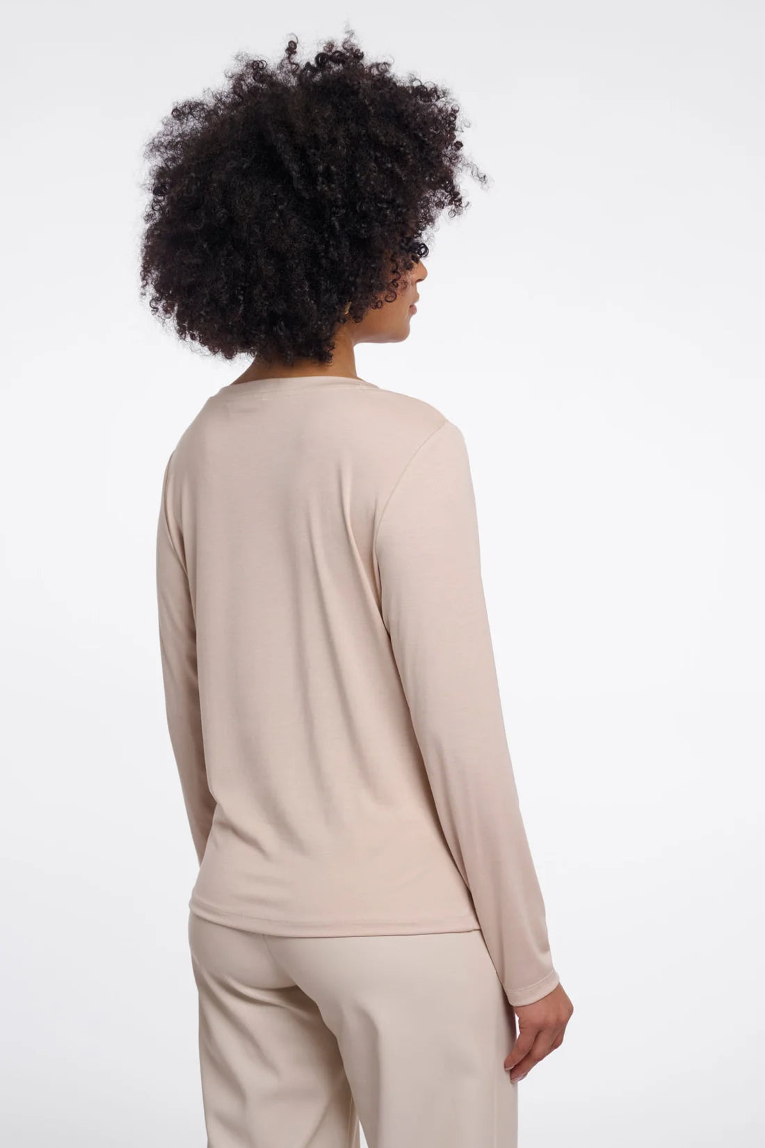 Eason Crew Slinky Tee by Rino & Pelle in Oat