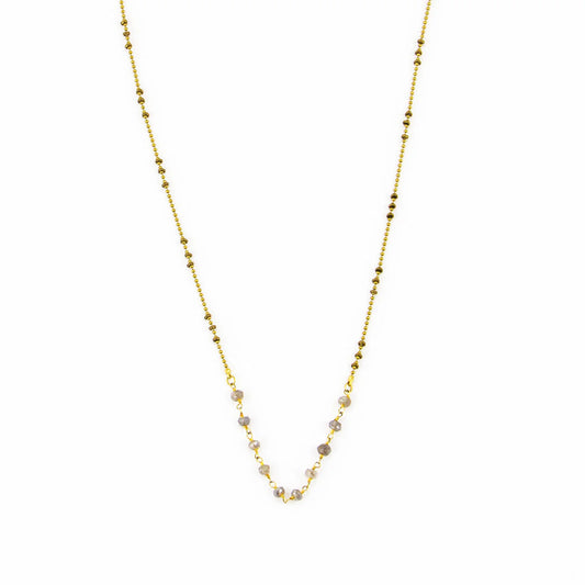 Eleanor Simple Rosary Chain Necklace by Santore Jewelry in Labradorite