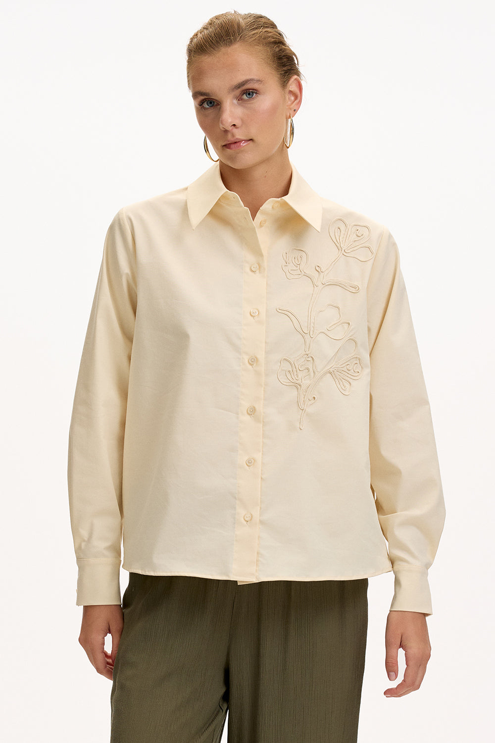 Kierra Shirt by Exquise in Cream
