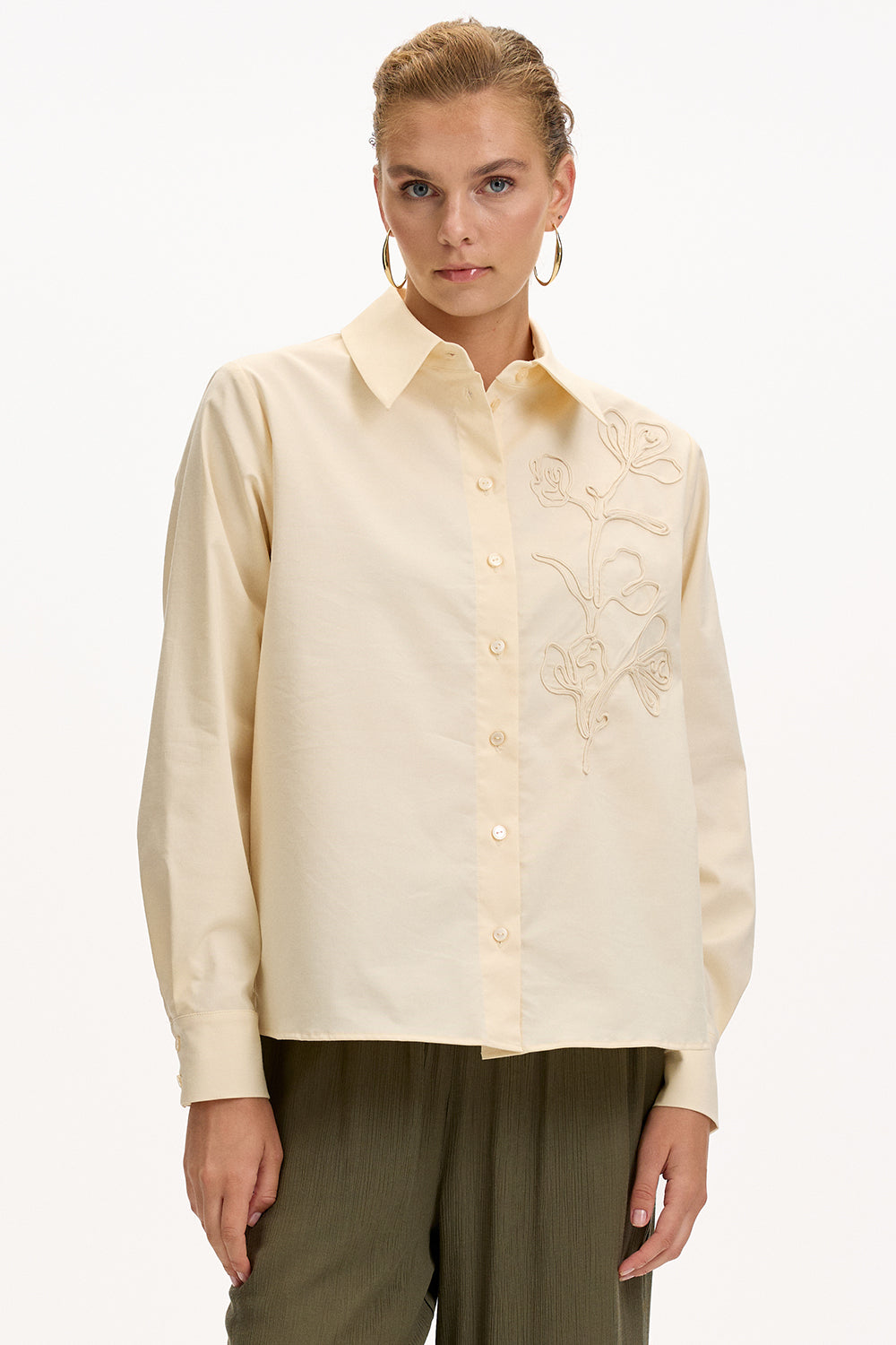 Kierra Shirt by Exquise in Cream