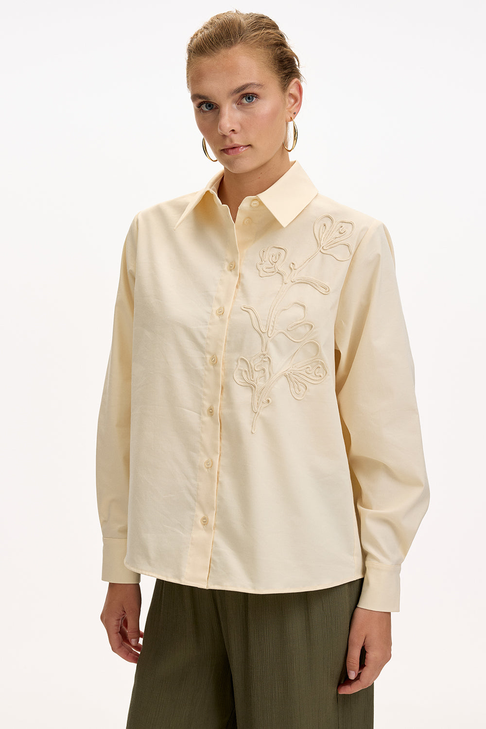 Kierra Shirt by Exquise in Cream