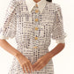 Sawyer Dress by Exquise in Dark Blue/White