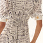 Sawyer Dress by Exquise in Dark Blue/White