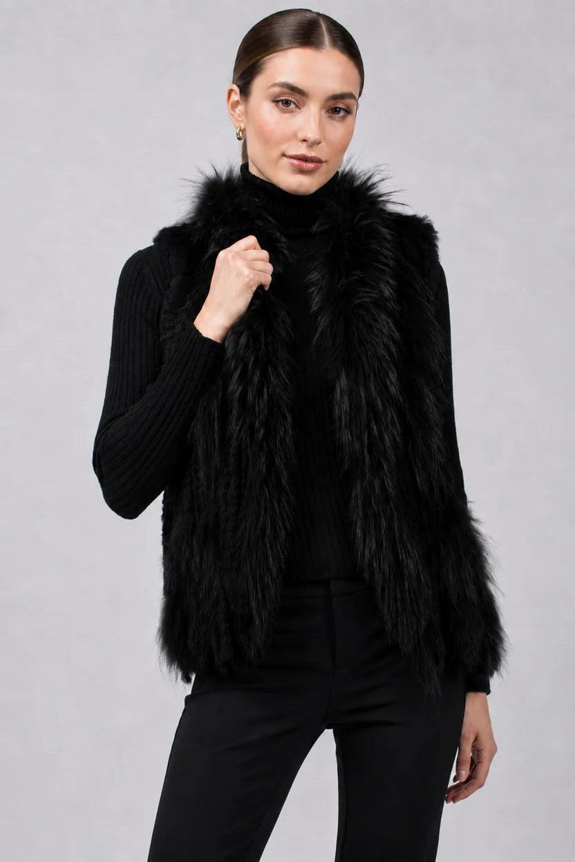Rex & Raccoon Vest by Linda Richards in Black
