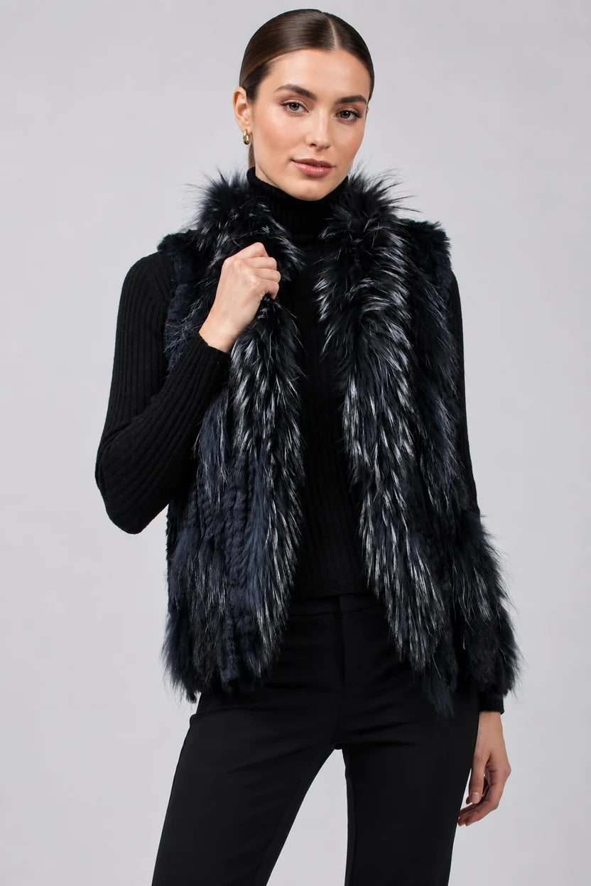 Rex & Raccoon Vest by Linda Richards in Black