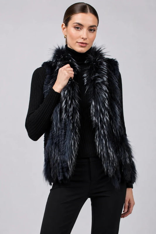 Rex & Raccoon Vest by Linda Richards in Black